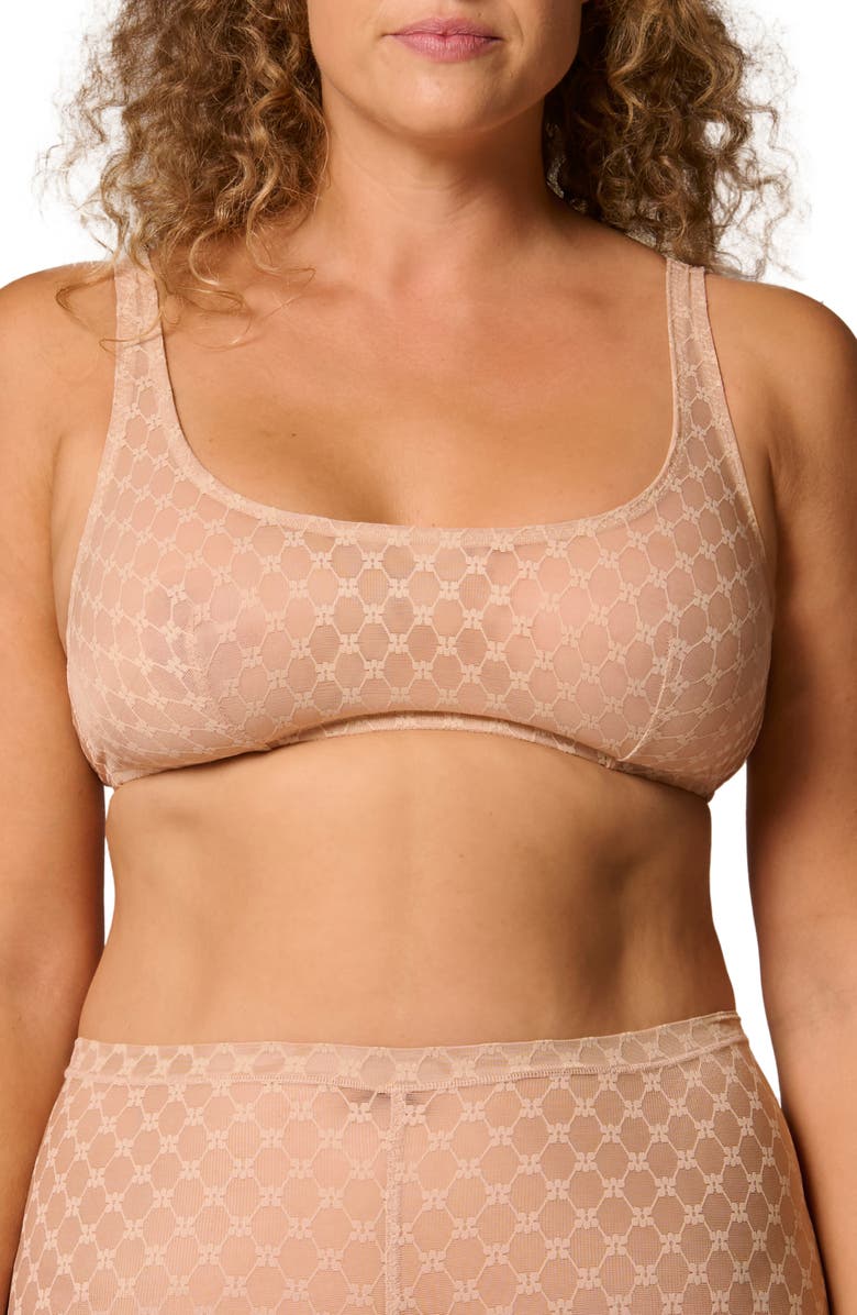 Simone Perele Plume Embroidered Bralette, Alternate, color, Peau Rose
