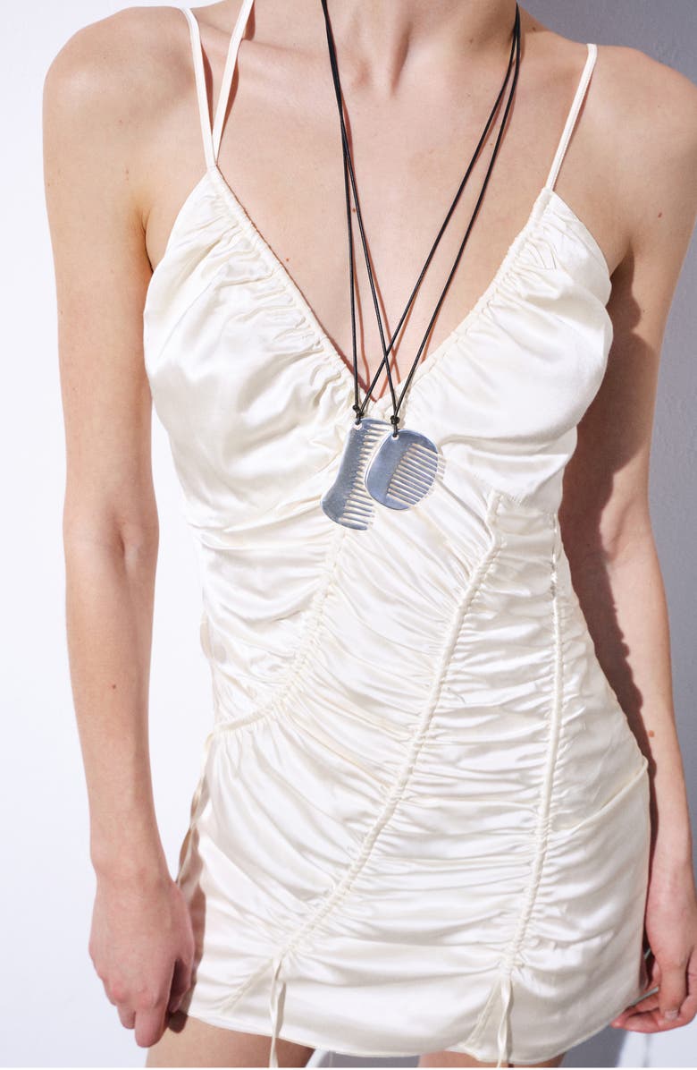 MANGO Ruched Satin Minidress, Alternate, color, 