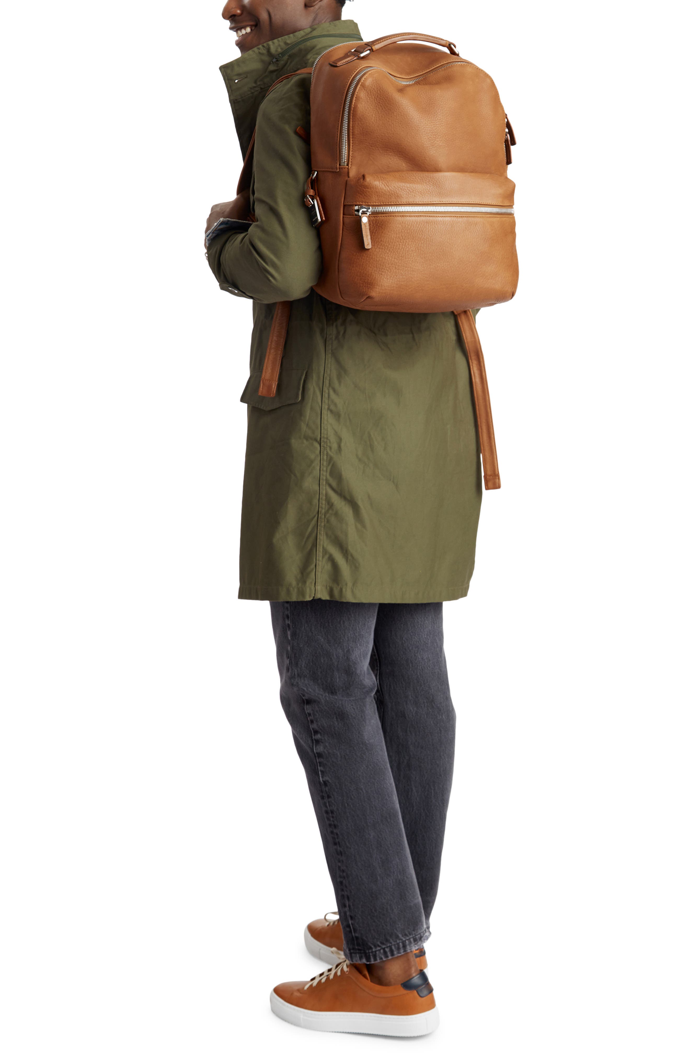 Runwell Leather Backpack, Alternate, color, TAN
