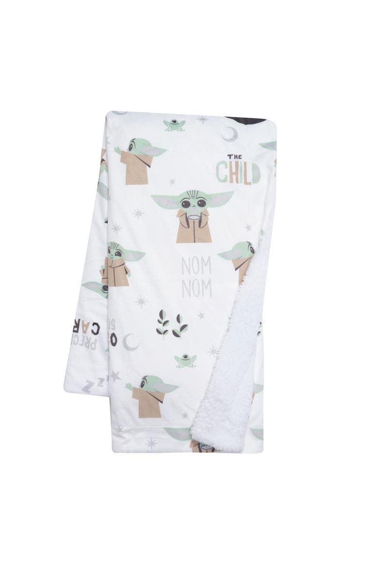 Star Wars The Child/Baby Yoda/Grogu Minky/Fleece Baby Blanket, Main, color, White