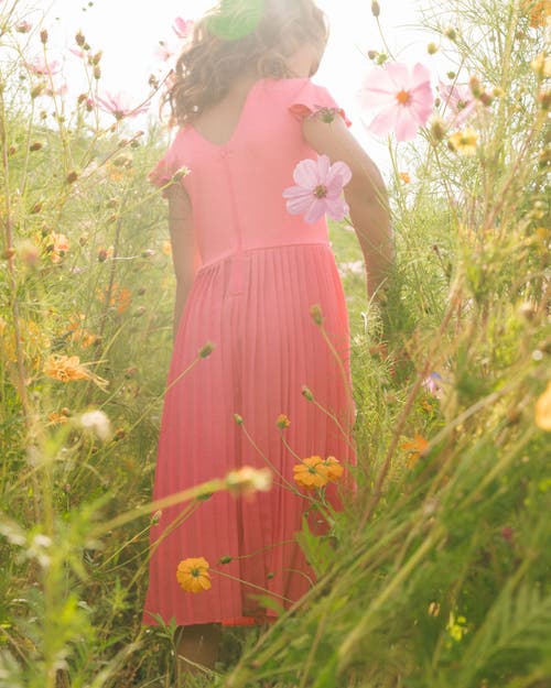 Deux Par Deux Girl's Bi-material Pleated Wide Leg Jumpsuit Candy Pink In Candy Pink