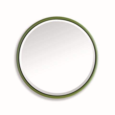 Ryland Mirror Small - Olive Green Round Iron Frame - Beveled