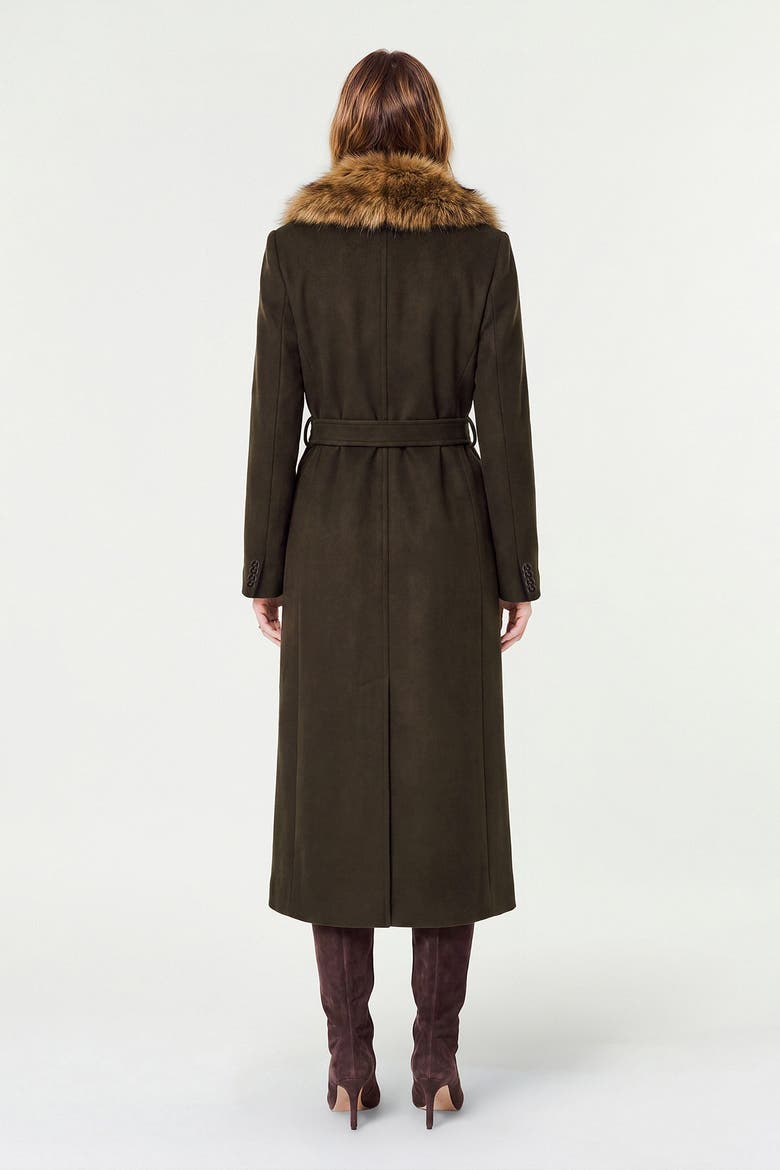 Mae Coat With Faux Fur Collar, Alternate, color, Olive