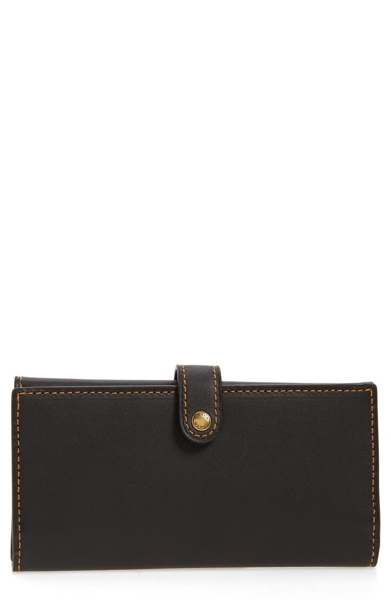 COACH Slim Leather Trifold Wallet, Main, color, 