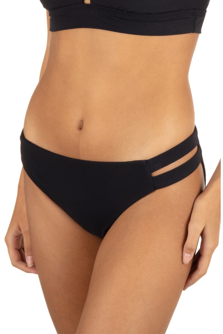 Max Cutout Bikini Bottoms, Alternate, color, BLACK