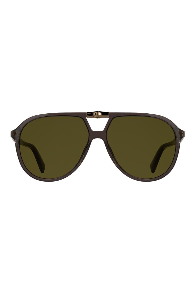 Roseau 58mm Aviator Sunglasses, Main, color, TRANSPARENT BROWN