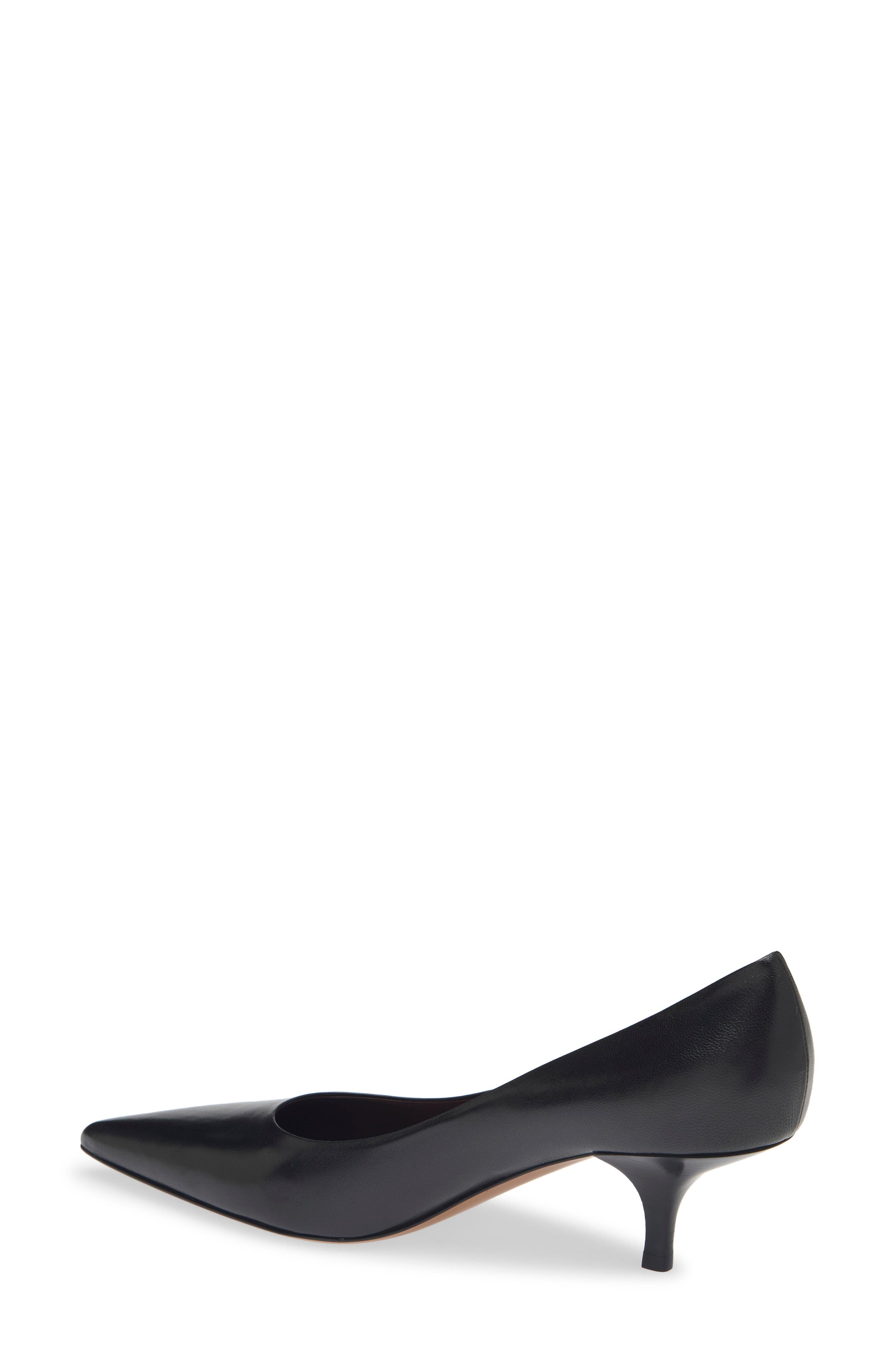 Lili Kitten Heel Leather Pump, Alternate, color, BLACK