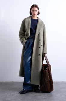 Topshop Longline Brushed Coat