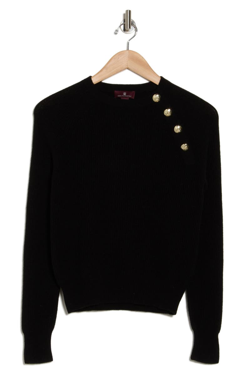 Bruno Magli Cashmere Rib Raglan Crew Sweater, Alternate, color,