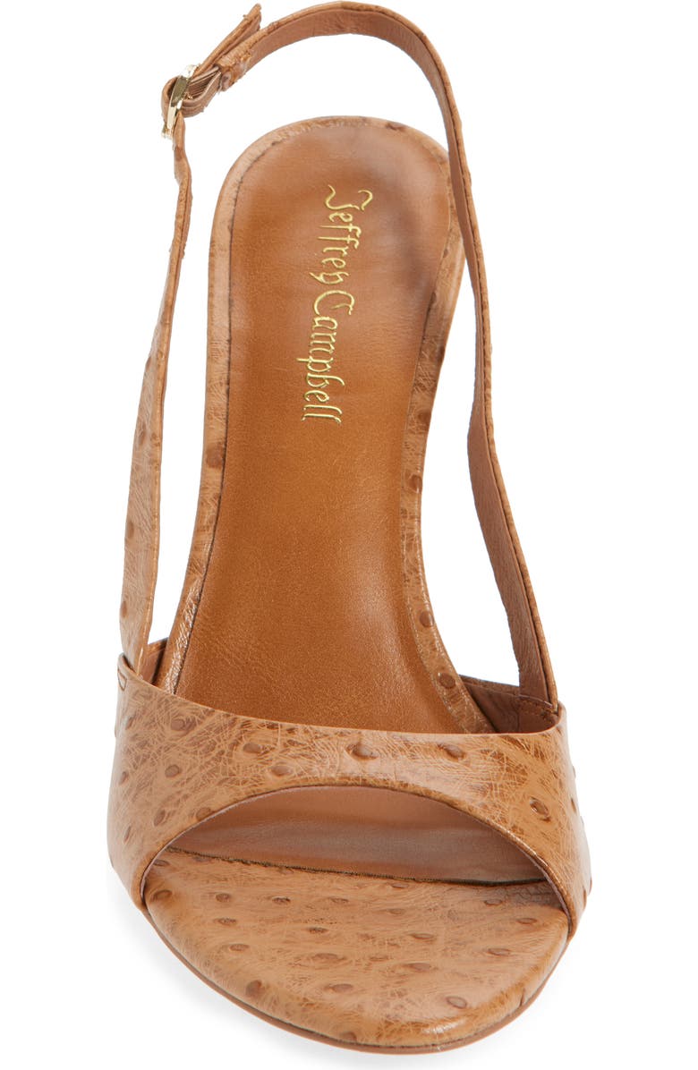 Jeffrey Campbell Triomphe Slingback Sandal, Alternate, color, Tan Ostrich
