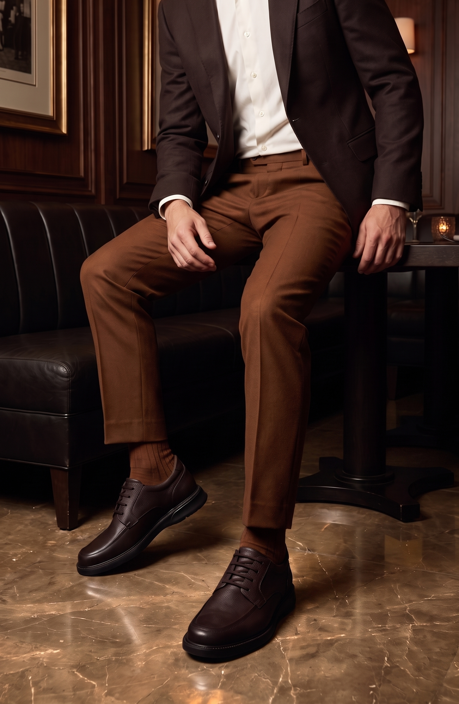 Martin Road Hands Free Technology Leather Casual Oxford, Alternate, color, Brown Grainy Leather