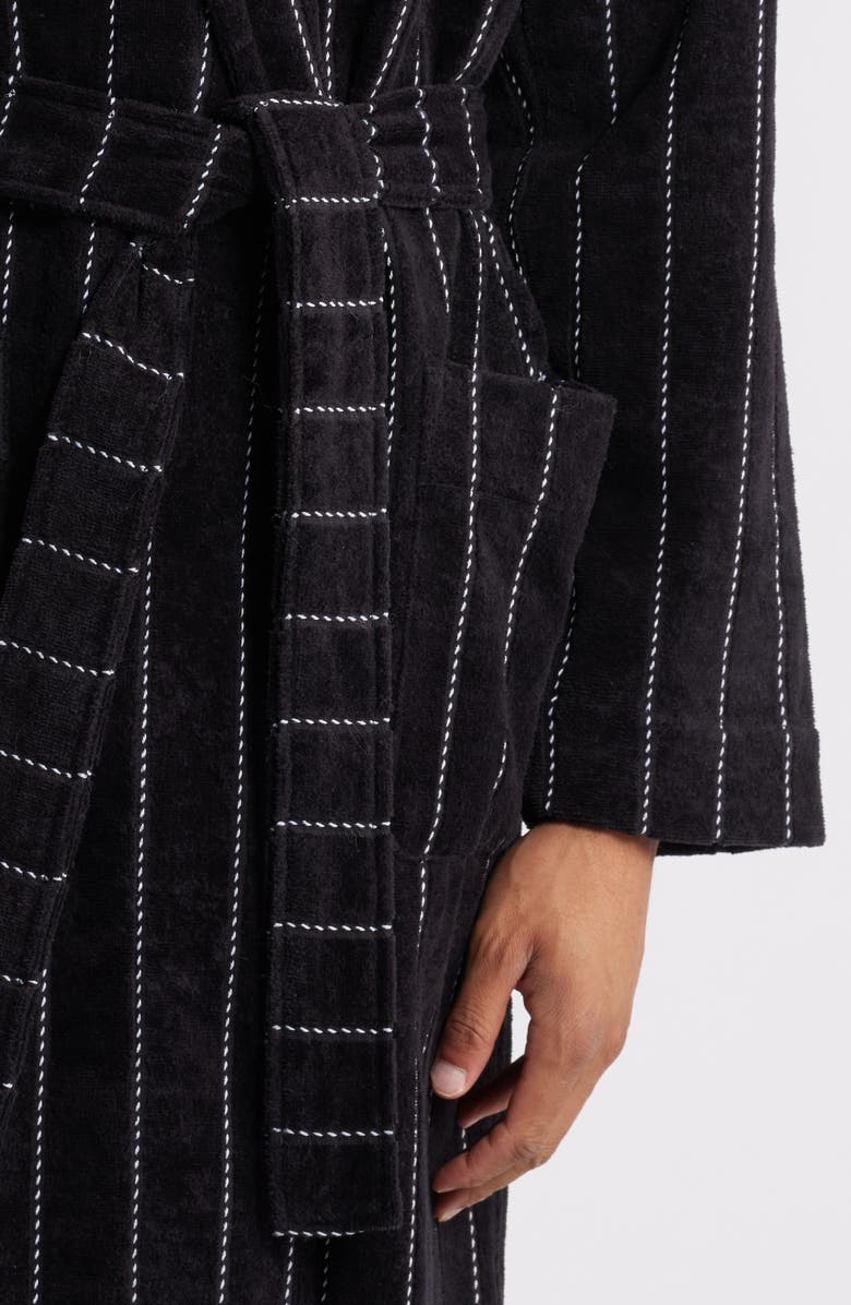 Majestic International Out of Office Stripe Terry Velour Robe, Alternate, color, 