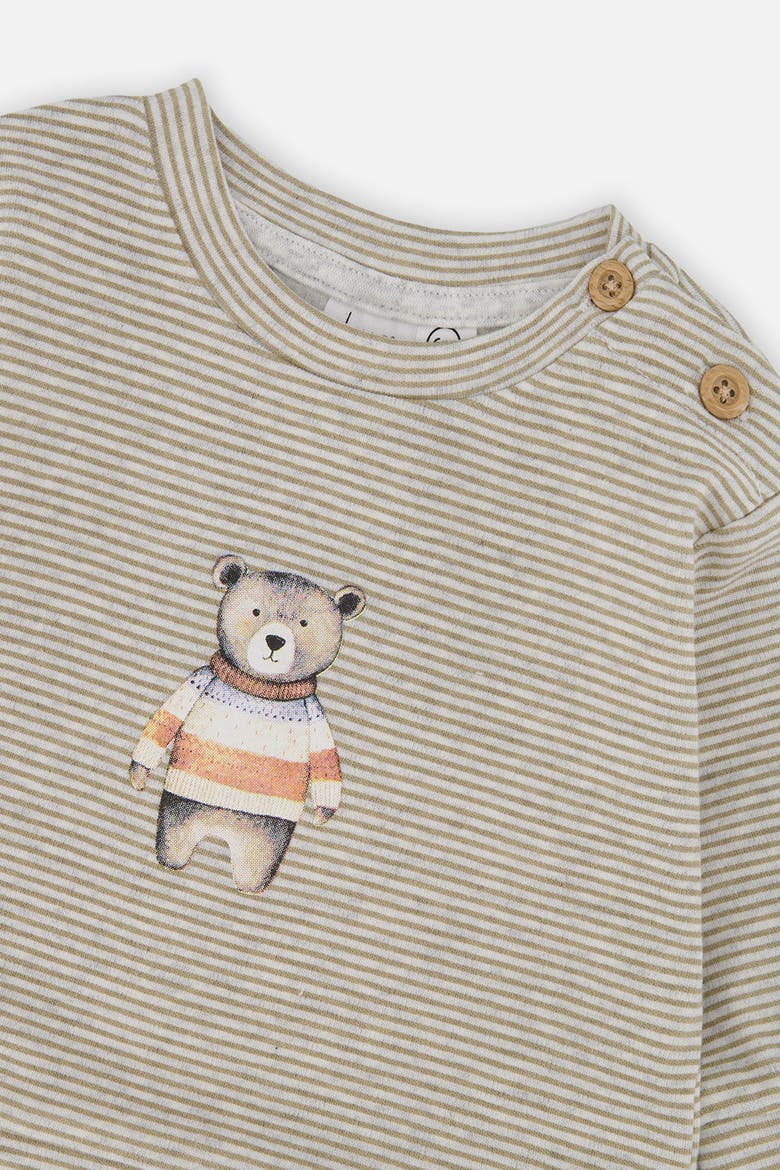 Organic Cotton Cozy Striped Pants and Long Sleeve Top Set, Alternate, color, Brown and White Stripes