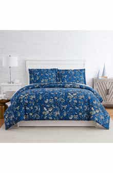 Blooming Blossoms Duvet Cover Set - Blue - Full/Queen