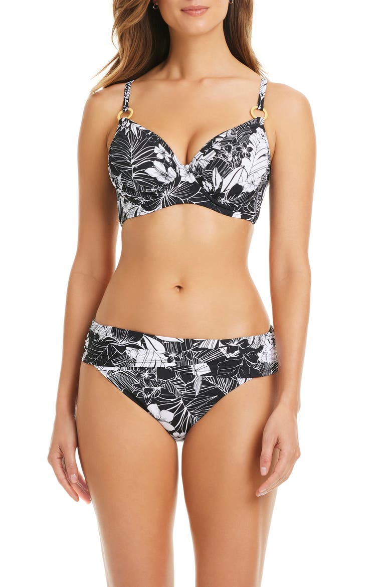 Ring Underwire Bikini Top, Alternate, color, BLACK