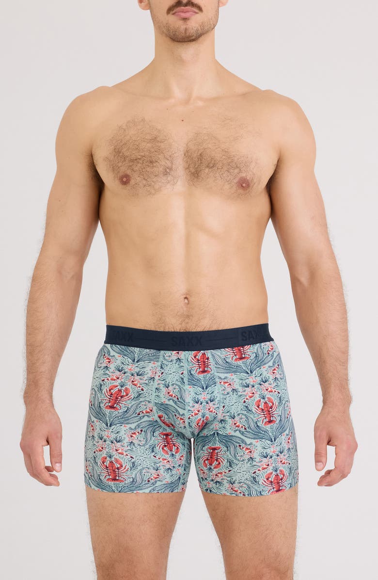 SAXX Smooth Luxe Micro Modal Boxer Briefs, Main, color, Lobster Flourish-Mnt