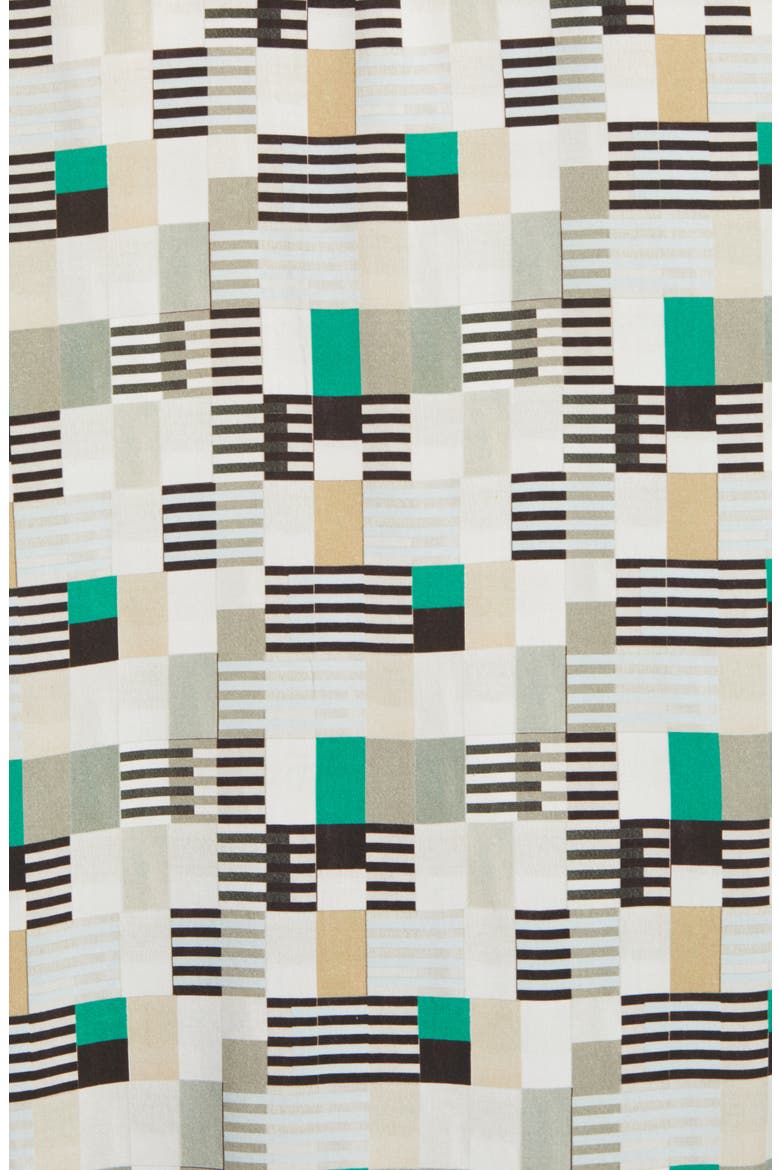 Print Short Sleeve Camp Shirt, Alternate, color, GREEN MULTI