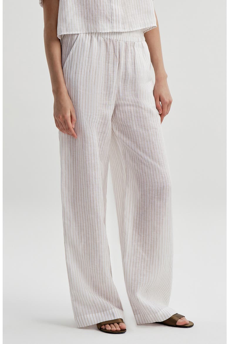 Tyler Wide Leg Linen Pants, Main, color, IVORY/ DESERT BEIGE
