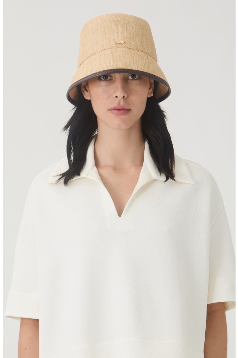 Yuki UPF 50+ Packable Raffia Bucket Hat, Alternate, color, NATURAL