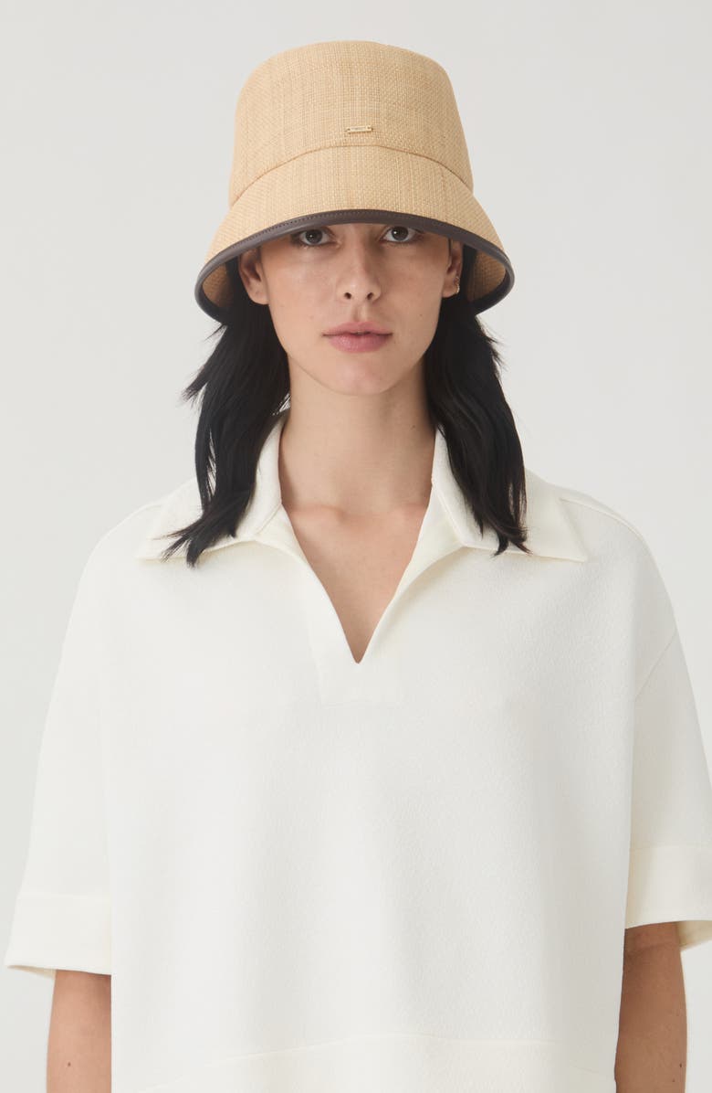 Eugenia Kim Yuki UPF 50+ Packable Raffia Bucket Hat, Alternate, color, Natural
