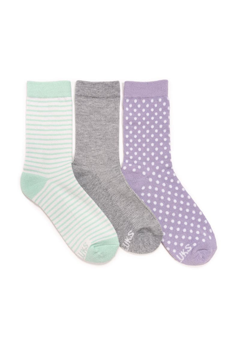 Women's Dream Step Crew Socks, 3 Pair Pack, Main, color, Mint/Purple