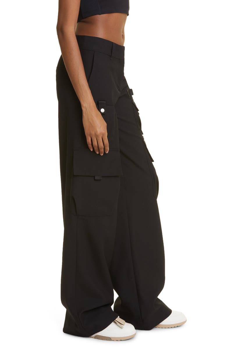 Off-White Toybox Multipocket Wide Leg Wool Cargo Pants, Alternate, color, 