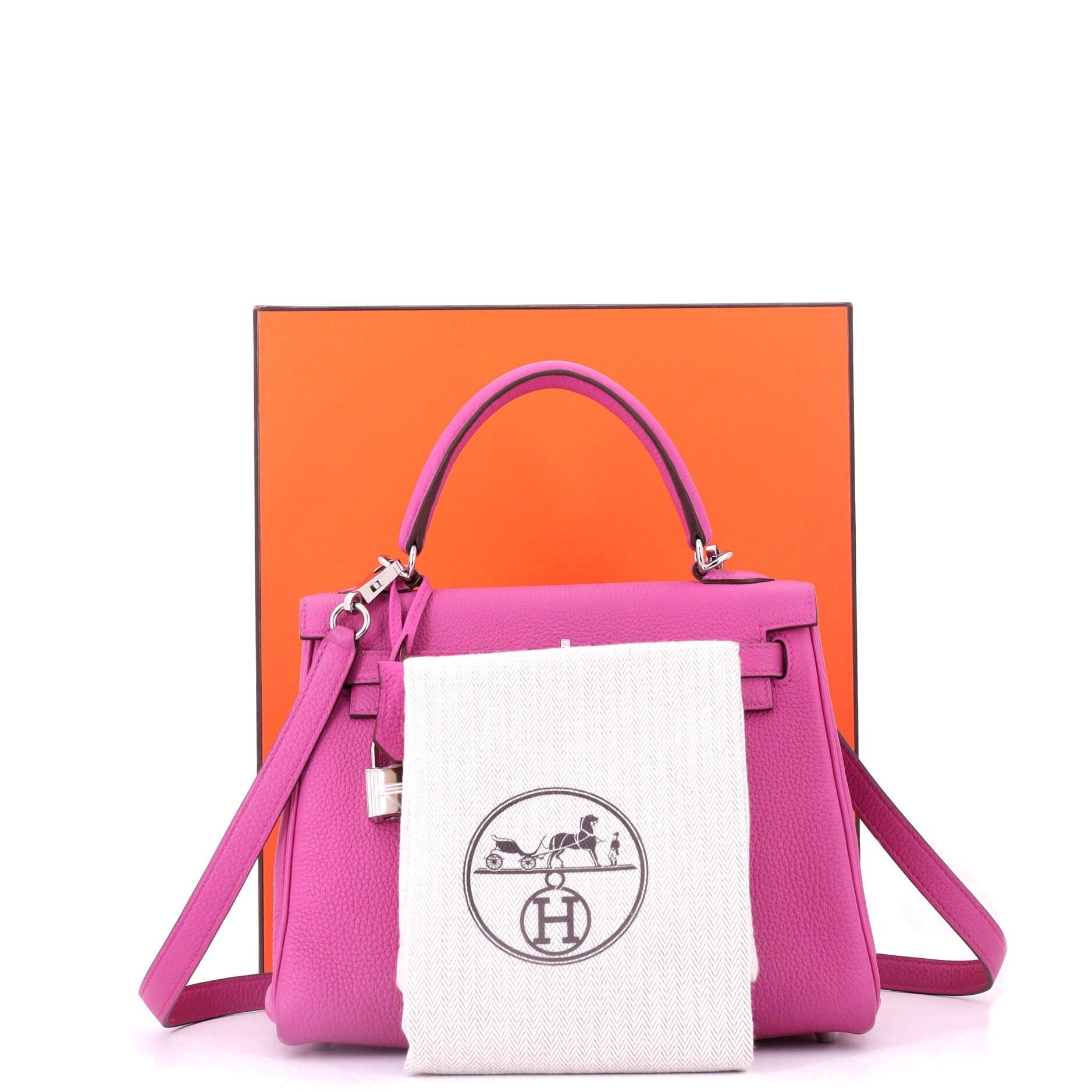 Pre-Owned Hermes Kelly Handbag Pink Togo with Palladium Hardware 25, Alternate, color, 