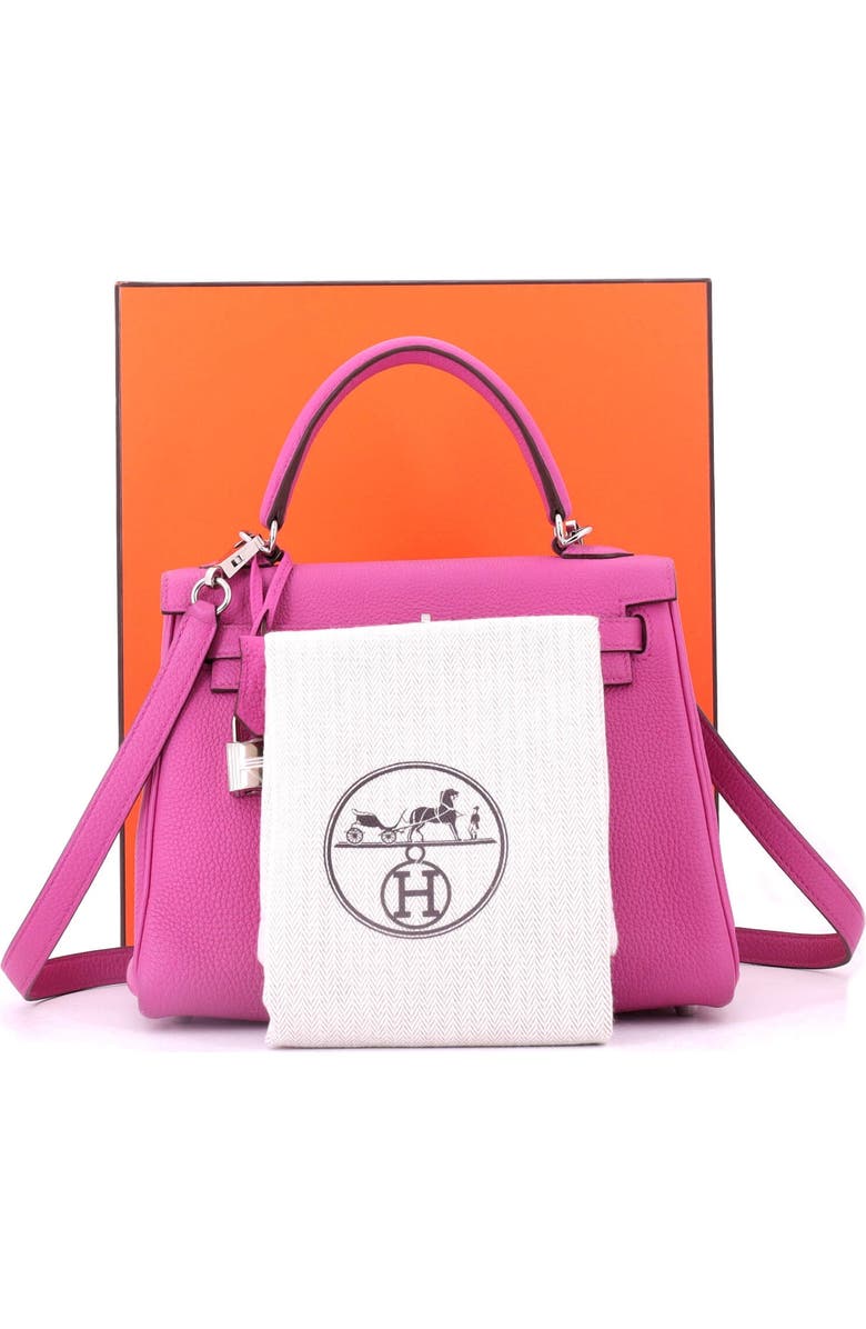 Pre-Owned Hermes Kelly Handbag Pink Togo with Palladium Hardware 25, Alternate, color, Magnolia