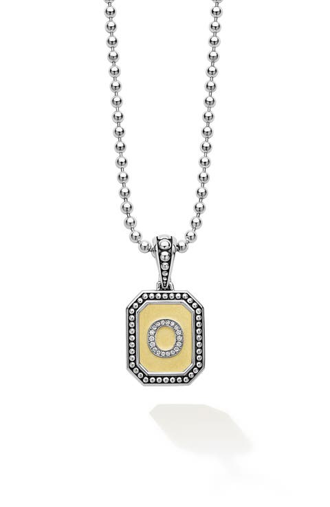 Signature Caviar Diamond Initial Pendant Necklace