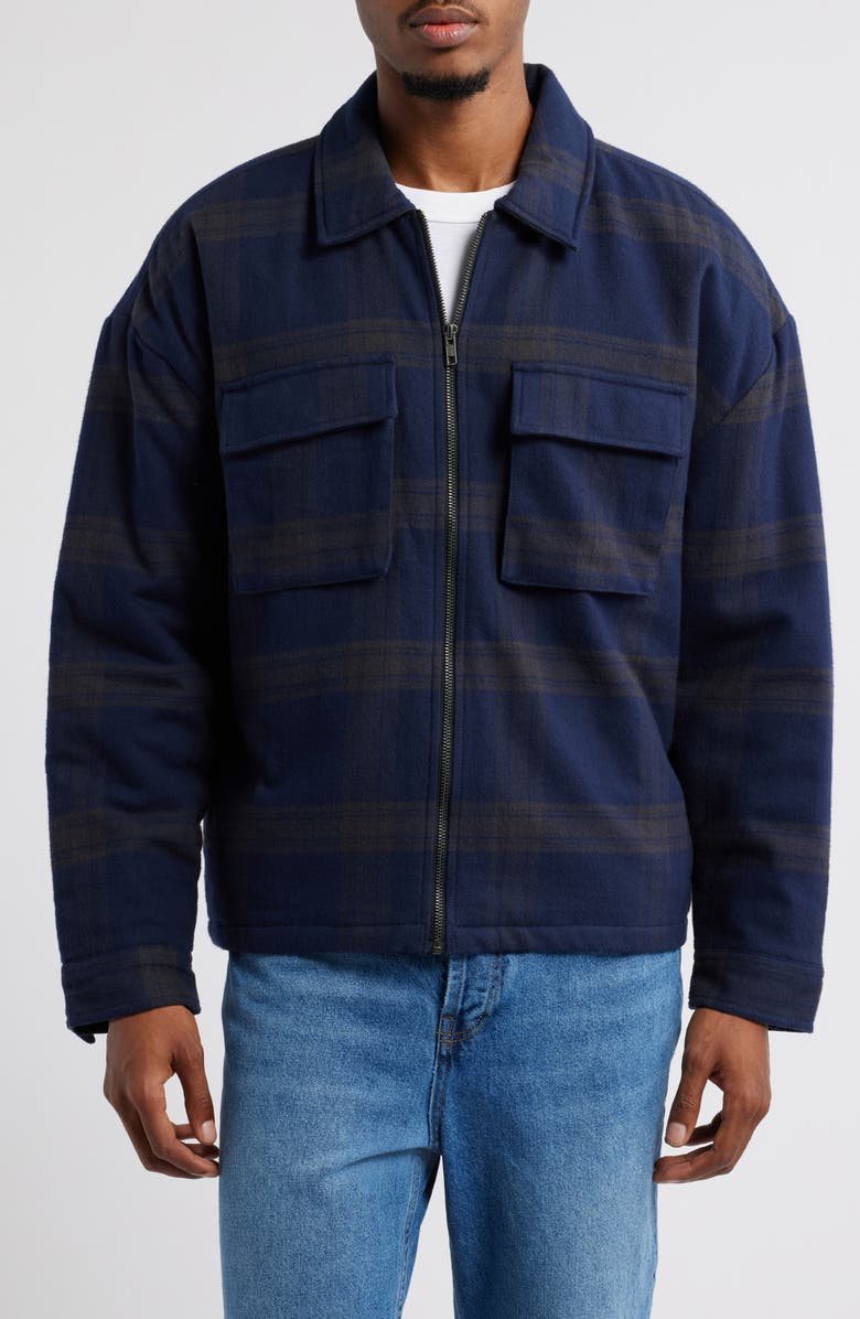 BP. Plaid Insulated Cotton Flannel Jacket, Alternate, color,