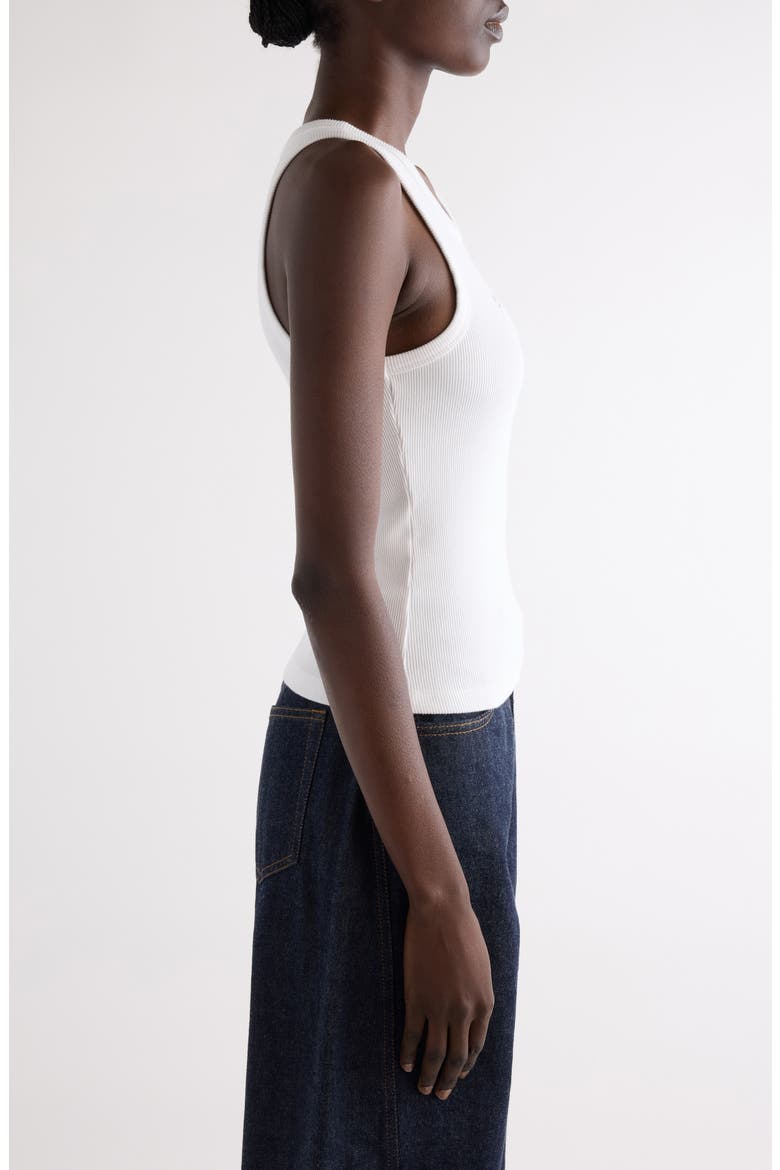 Logo Wool & Silk Rib Tank, Alternate, color, WHITE