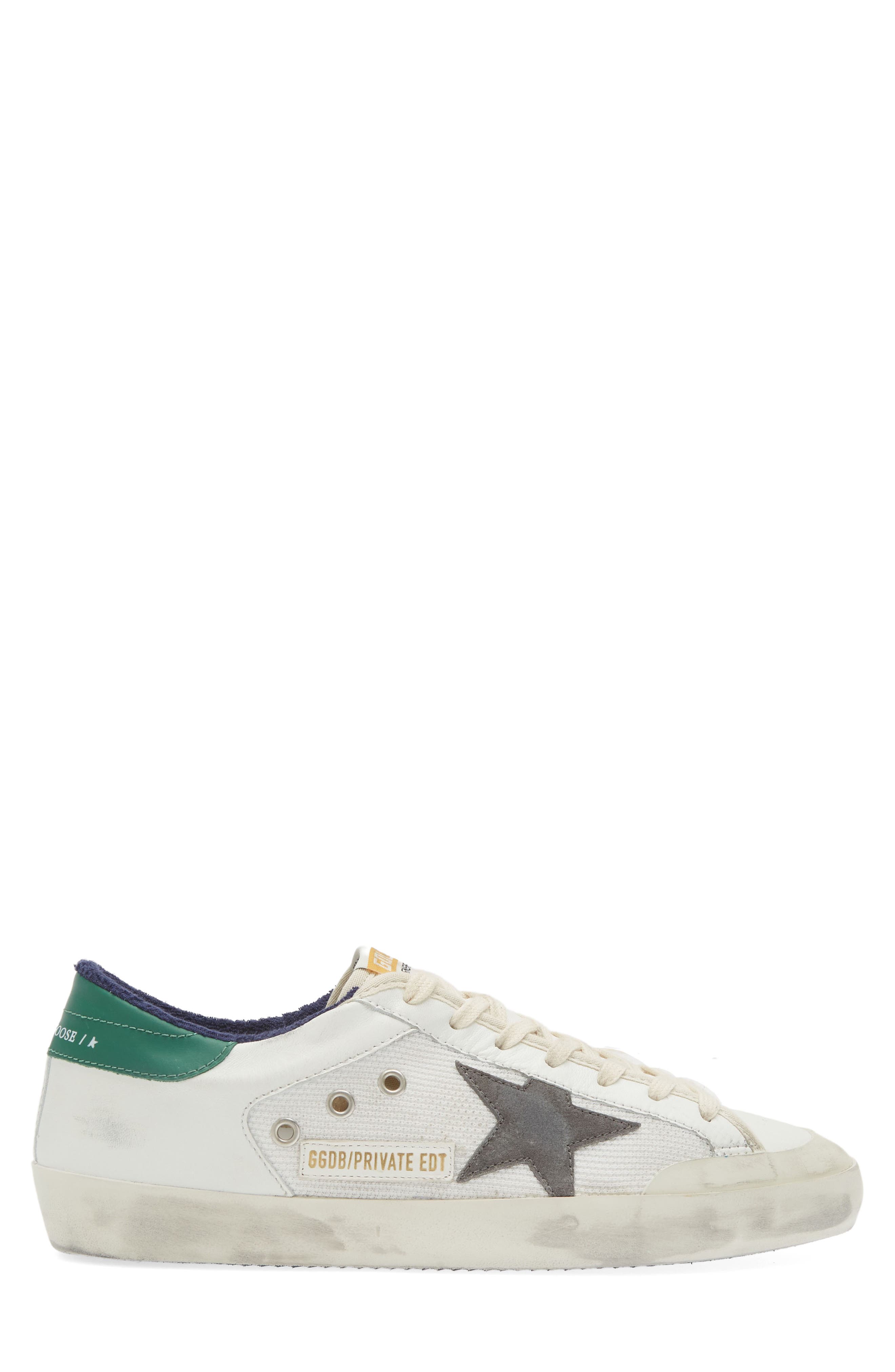 Super-Star Low Top Sneaker (Nordstrom Exclusive), Alternate, color, WHITE/ GREY/ GREEN