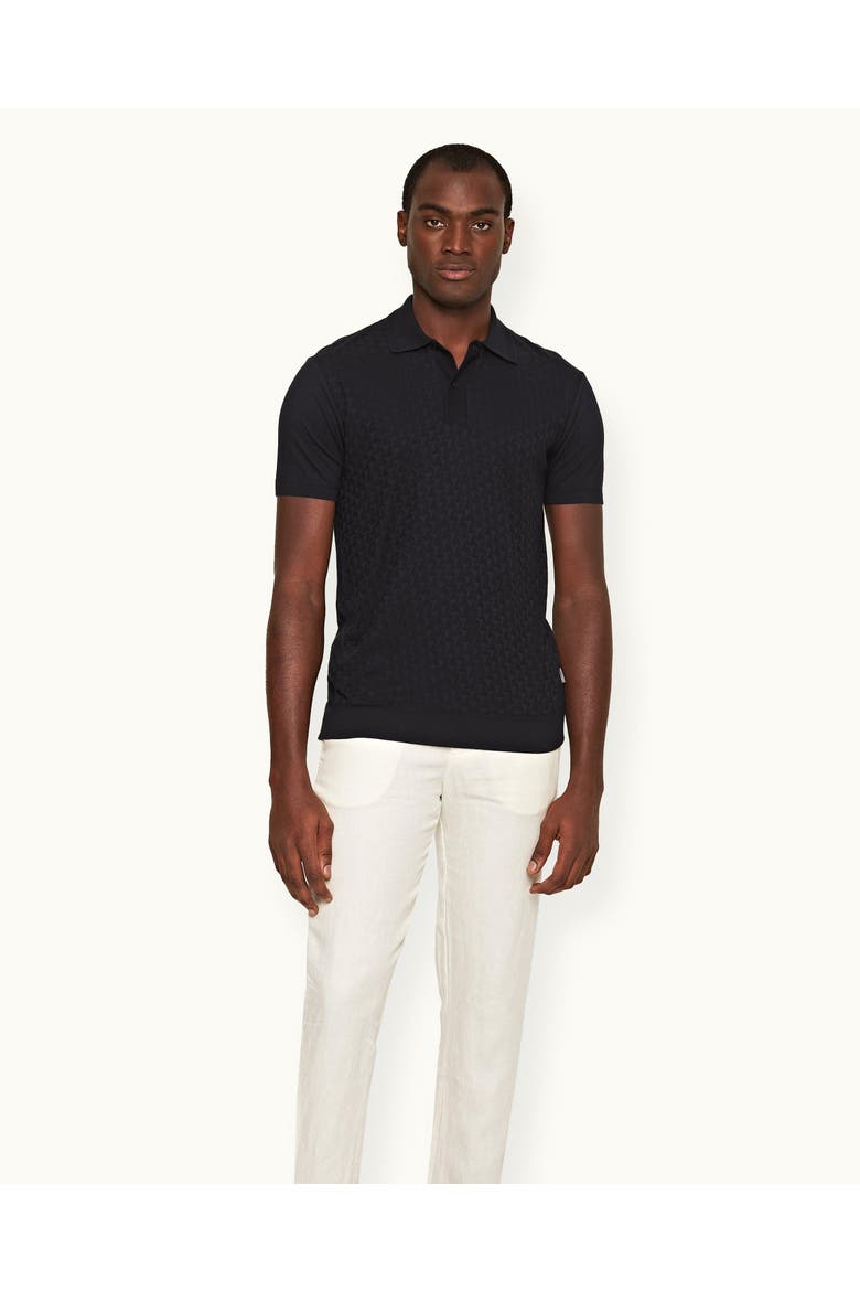 Horton Silk Tailored-Fit Polo Shirt, Main, color, Night Iris