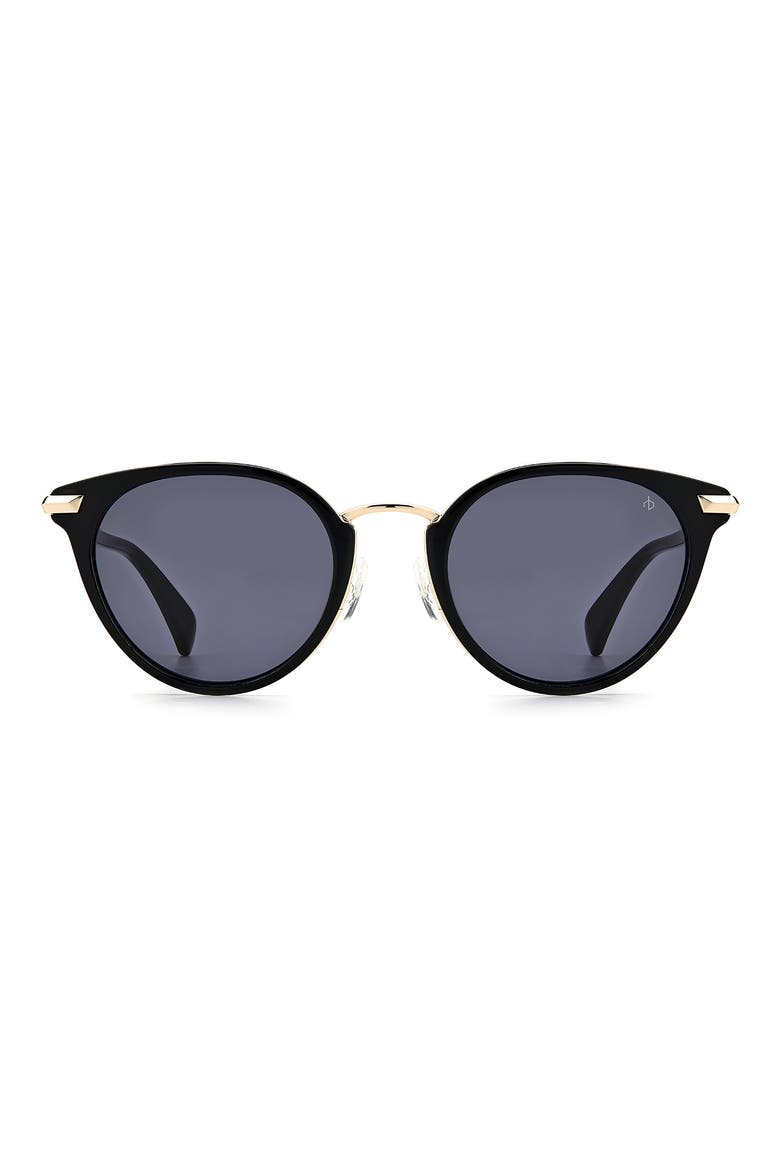 53mm Round Sunglasses, Main, color, BLACK / GREY