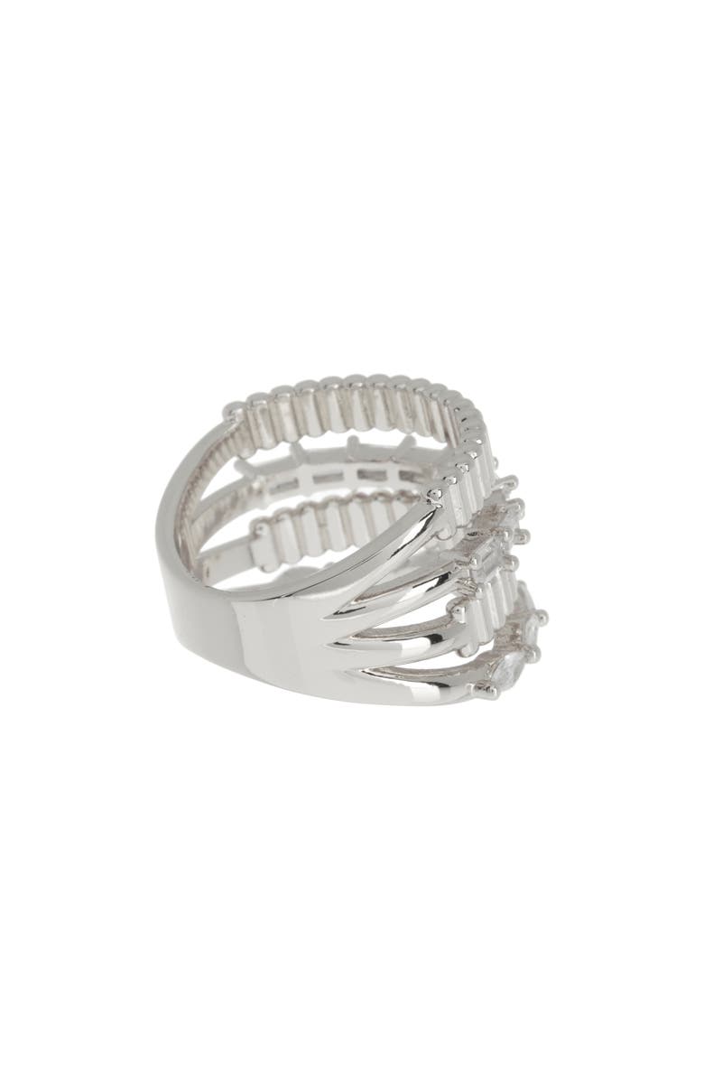 Sterling Forever Odette CZ Stacked Ring, Alternate, color, 