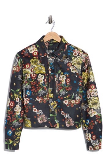 T Tahari Crop Faux Suede Jacket