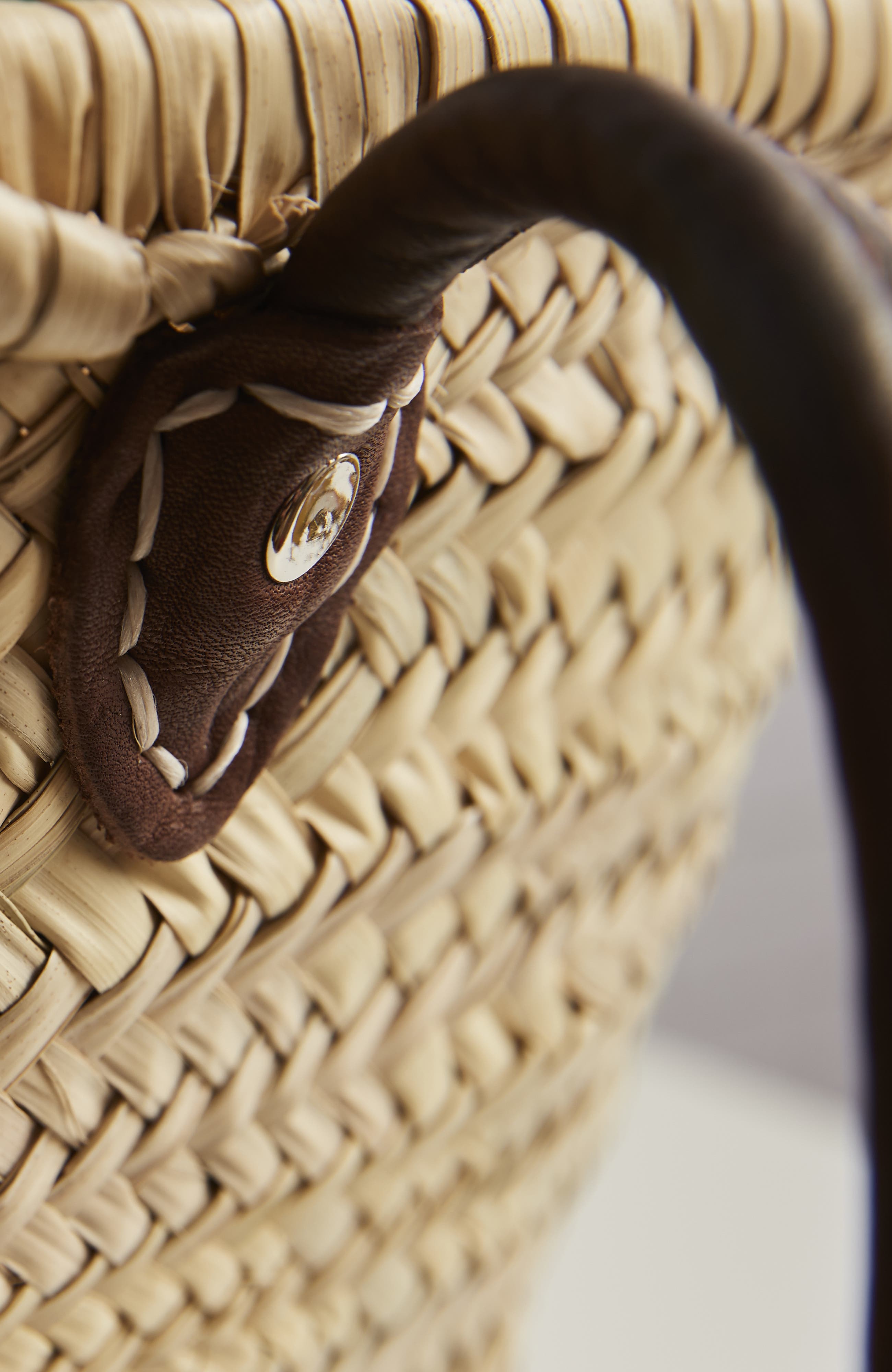 Verve Culture Moroccan Shopping Basket, Alternate, color, Leather Handle