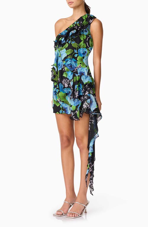 Elliatt Briony Floral One-shoulder Minidress In Multi