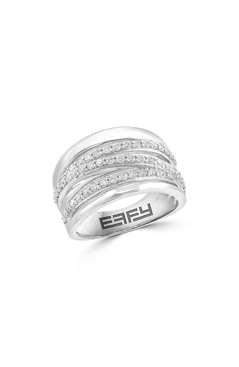 EFFY Sterling Silver Diamond Multiband Ring, Main, color,