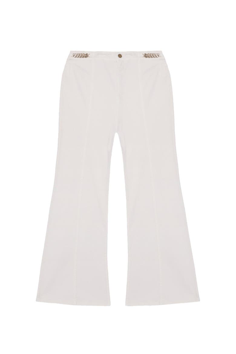Full Length Flared Jeans, Alternate, color, Cream