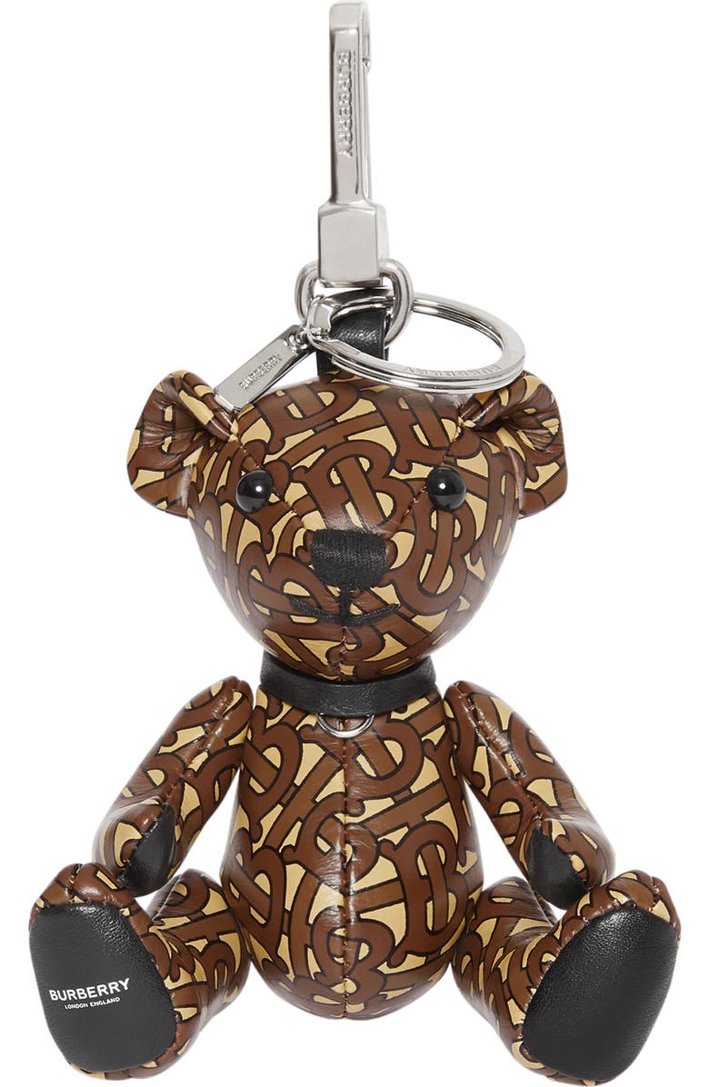 Burberry Thomas Bear Monogram Print Leather Bag Charm, Main, color,