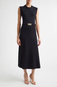 ST. JOHN Legacy Crepe Sleeveless Wool Blend Sweater Dress
