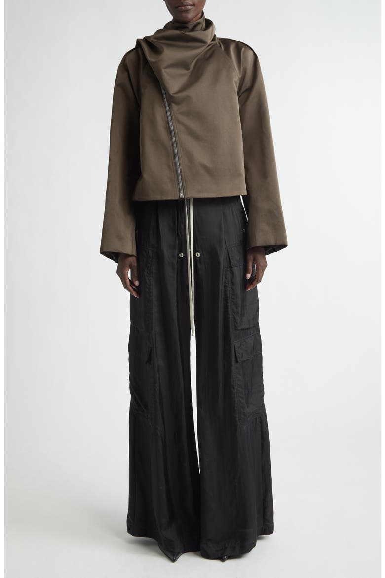 Scarf Flight Jacket, Alternate, color, DARK DUST