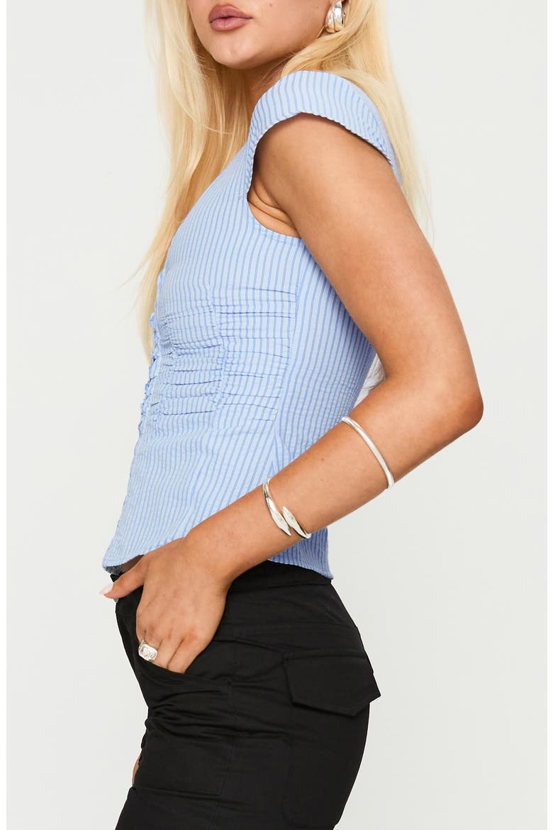 Indulgence Stripe Seersucker Corset Top, Alternate, color, BLUE STRIPE