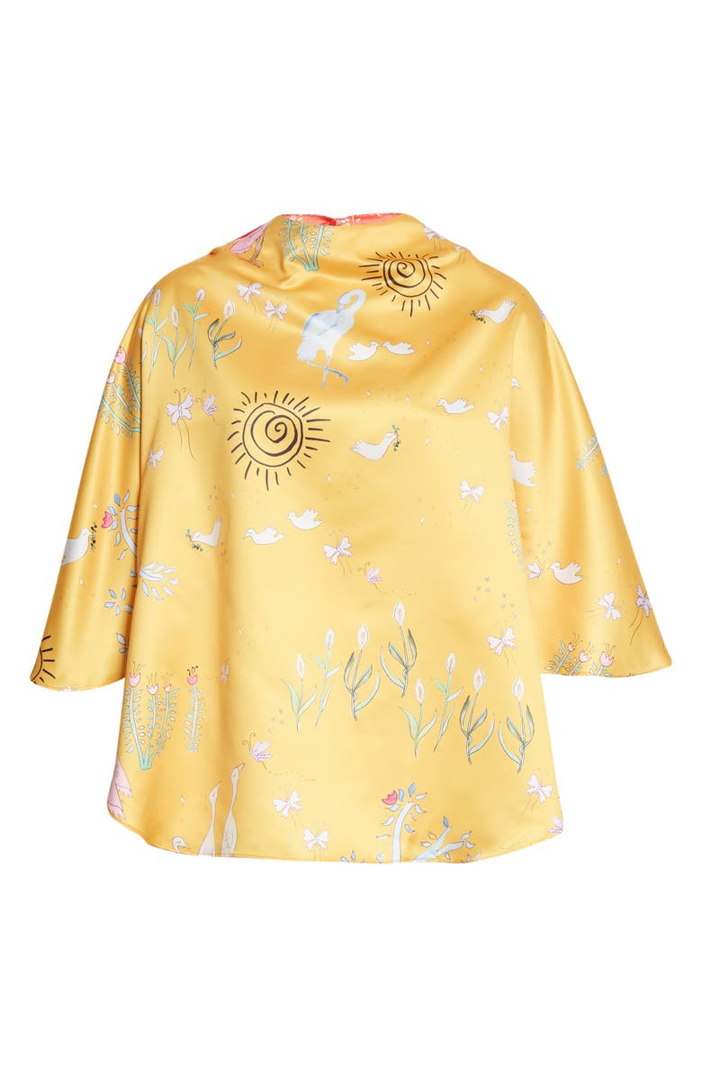 Dauphinette Floatkerchief Mixed Print Top, Alternate, color, 