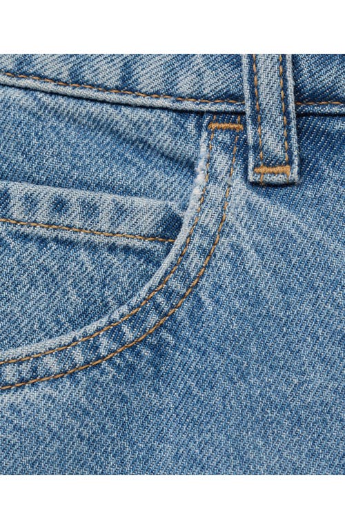 Mango High Waist Denim Bermuda Shorts In Blue