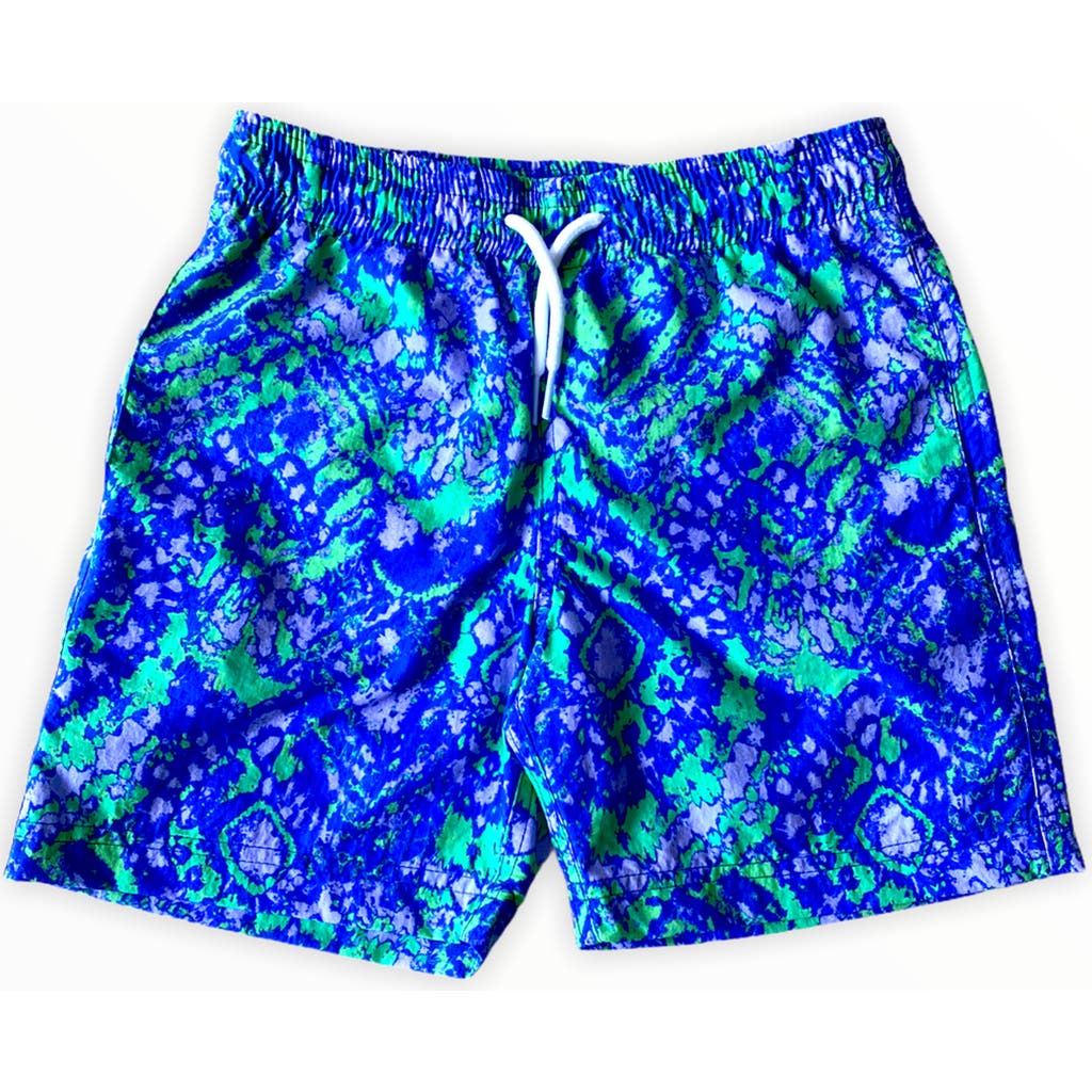 Nessi Byrd Kids' Geometric Batik Print Quick-dry Swim Trunks