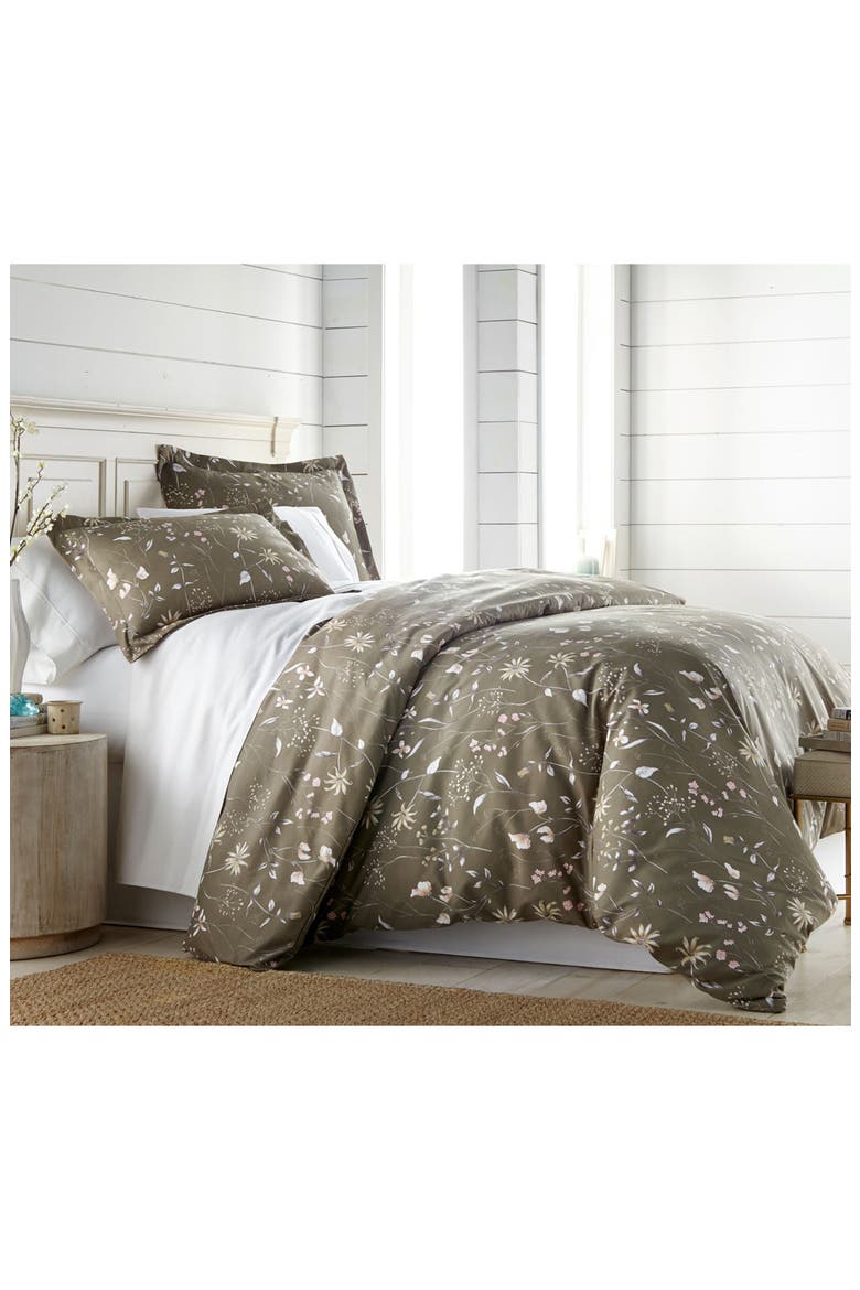 Luxury Premium Floral Collection Comforter Set, Main, color, OLIVE BROWN