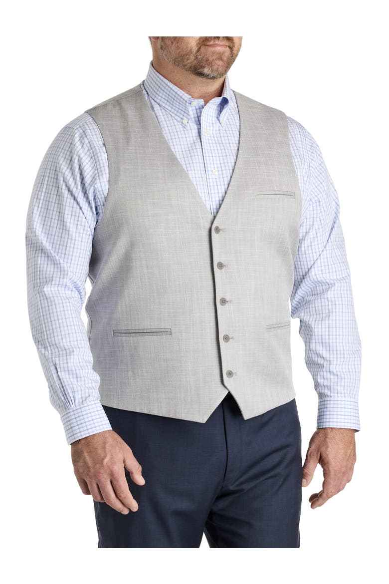 Big & Tall  Textured Vest, Main, color, GREY
