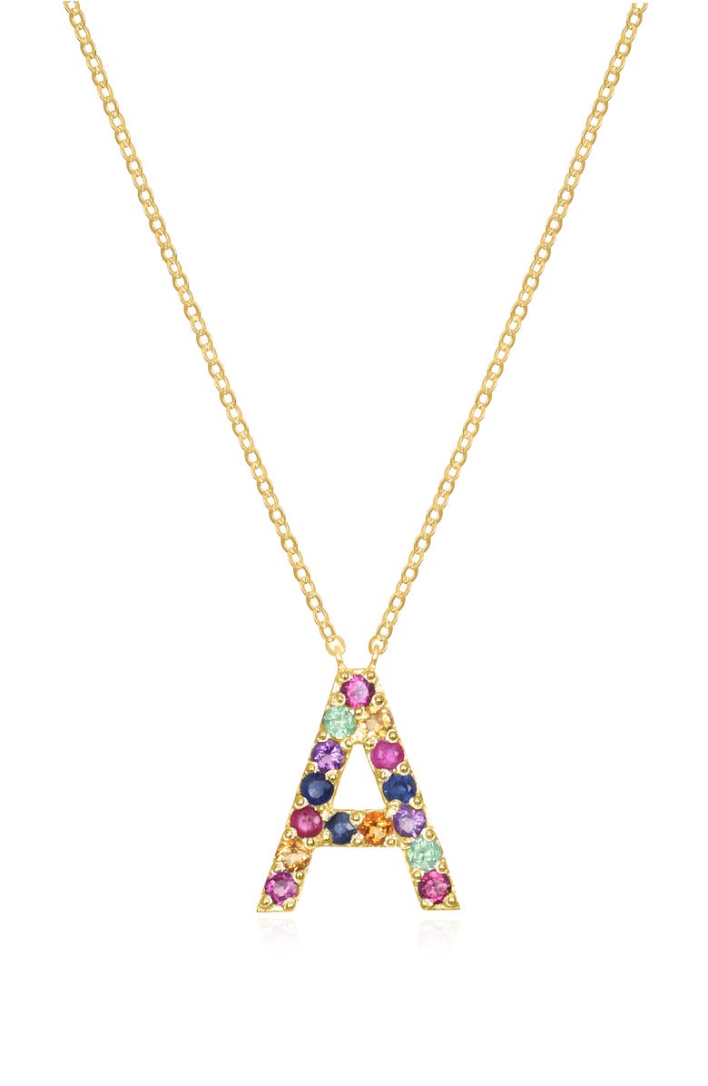 Amelia Rose Initial Pendant Necklace, Main, color, 